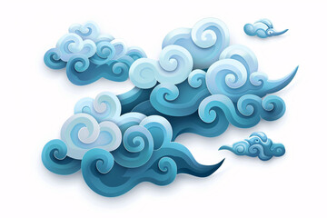 Chinese style traditional auspicious cloud pattern material, festive festive auspicious cloud texture pattern element
