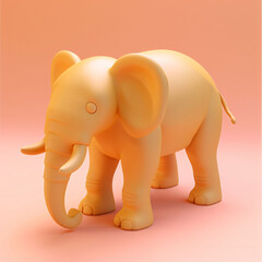 Obraz premium Cute elephant 3d image, world wildlife day concept illustration