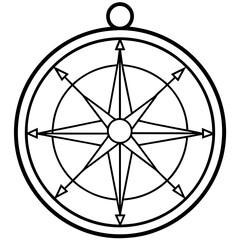 Compass icon line art.Compass for coloring pages 