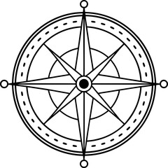 Compass icon line art.Compass for coloring pages 