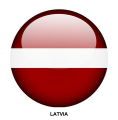 LATVIA flag button on white background