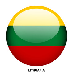 LITHUANIA flag button on white background