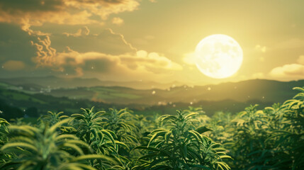 Obraz premium Wild field of landrace cannabis