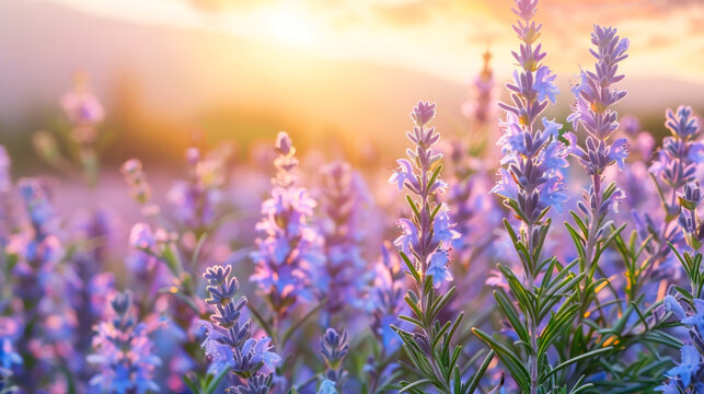 Beautiful flowers on sunny summer field