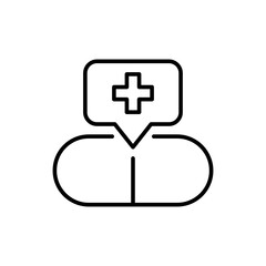 Obraz premium Medical supplement outline icons, minimalist vector illustration ,simple transparent graphic element .Isolated on white background