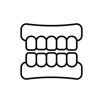 recommend clip art: dentures outline icons, minimalist vector illustration ,simple transparent graphic element .Isolated on white background