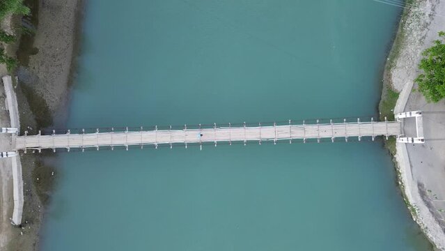 wooden bridge in phandar valley, gilgit pakistan