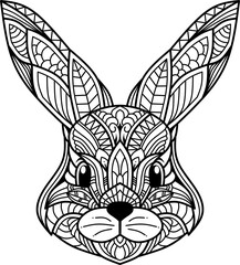 Hand drawn head of rabbit