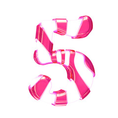 White symbol pink with thick straps. number 5