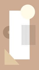 Brown and creamy pastel abstract line and circles background