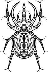 Hand drawn head of beetles