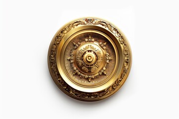 A beautifully crafted medal featuring a striking emblem at its center, surrounded by intricate patterns. The illustration showcases exceptional detail and craftsmanship.