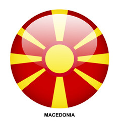 MACEDONIA flag button on white background