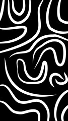 Black and white abstract background with wave lines