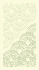 Yellow pastel abstract background with green stacked circles