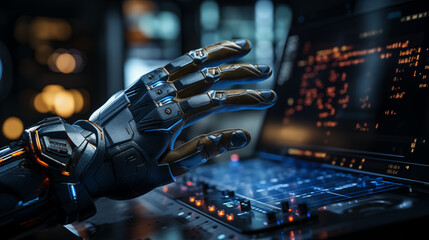 Artificial intelligence arm interacts with the screen