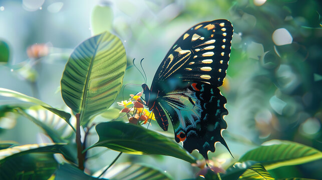 a beauty butterfly pearch on a flower preparing to suck the nectar upon the petal