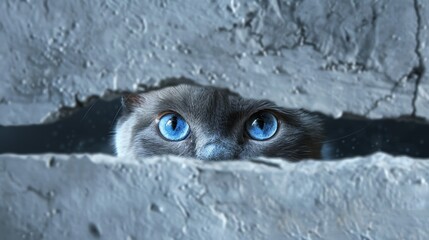 Cat with blue eyes like a spy