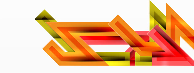 Line zig zag dynamic geometric abstract background. Colorful lines with shadow and light effects, various routes concept. Vector Illustration For Wallpaper, Banner, Background, Card