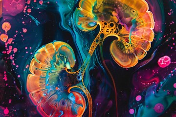 Abstract kidneys disease research background Generative Ai 