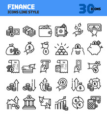 Financial currency related icons