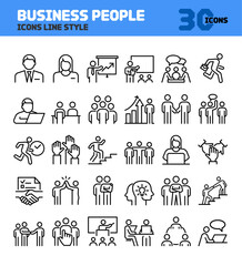 business people teamwork related icons