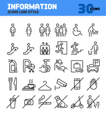 Building interior facility information icons