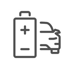 Battery related icon outline and linear vector.
