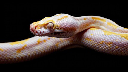 Fototapeta premium Albino Python on dark background