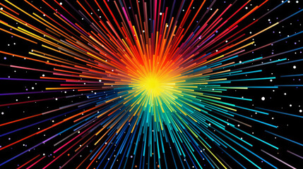 Scientific and technological radial lines, abstract KV main visual business PPT background