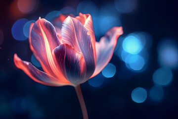 Abstract glowing flowers close-up illustration, abstract KV main visual business PPT background