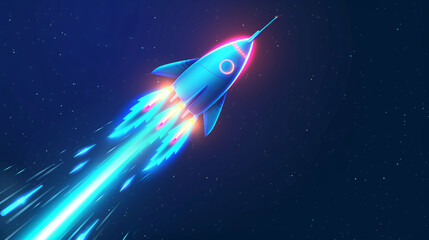 3d spaceship rocket launch world space day business icon