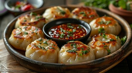 Crispy Veg Shapale Momos: Top View of Fried Vegetable Dumplings