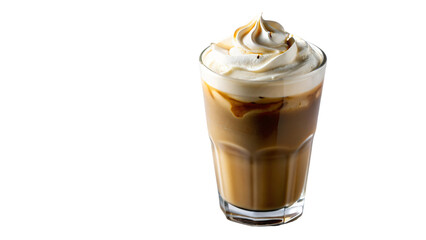 cold beverage in glasses: iced coffee with cream