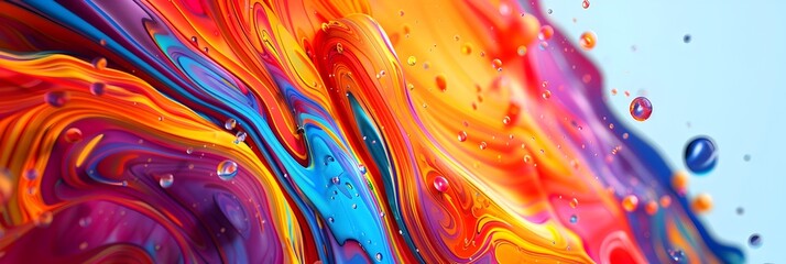 Captivating Abstract Fluid Art with Vibrant Splashes of Color and Dynamic Movement