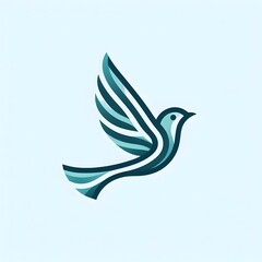 AI Generate of Flying Sparrow in Elegant Style with Minimal Geometric Form. Vector, Logo, Symbol. Businesses related to nature, vacational resort, travelling, tourism fashion, etc.