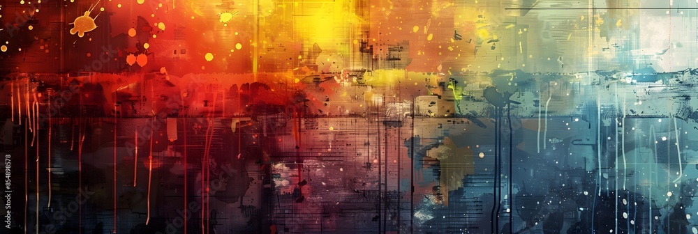 Aufkleber captivating chromatic confluence an of vibrant fluid abstractions