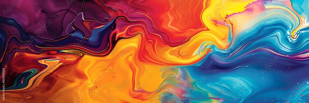 Aufkleber Captivating Fluid Explosion of Vibrant Colors and Dynamic Motion