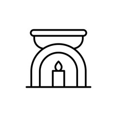Spa candle outline icons, minimalist vector illustration ,simple transparent graphic element .Isolated on white background