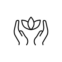 Herbal spa outline icons, minimalist vector illustration ,simple transparent graphic element .Isolated on white background