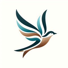 Fototapeta premium AI Generate of Flying Sparrow in Elegant Style with Minimal Geometric Form. Vector, Logo, Symbol. Businesses related to nature, vacational resort, travelling, tourism fashion, etc.