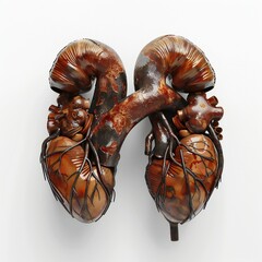 Naklejka premium Kidneys isolated on white background Generative Ai 