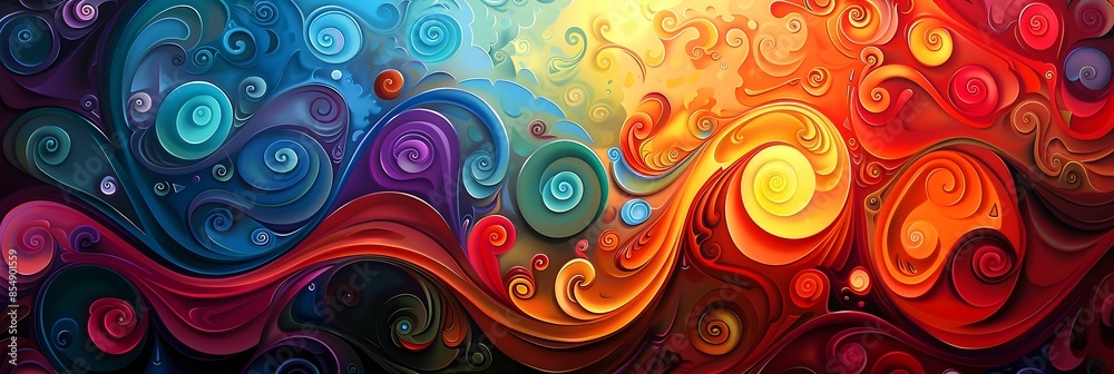 Aufkleber captivating swirls of colorful energy vibrant abstract digital art for modern spaces