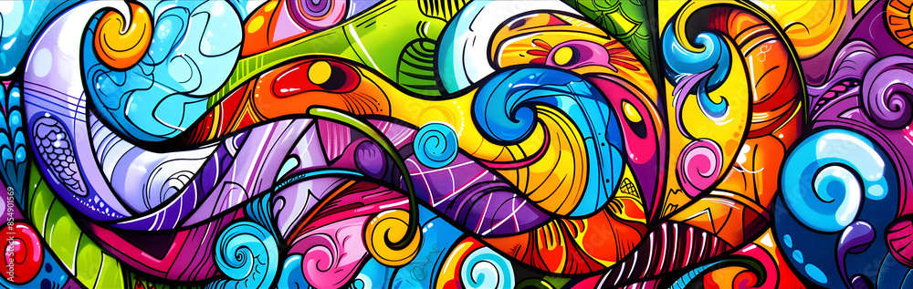 Aufkleber captivating swirls of color and imagination a digital art masterpiece