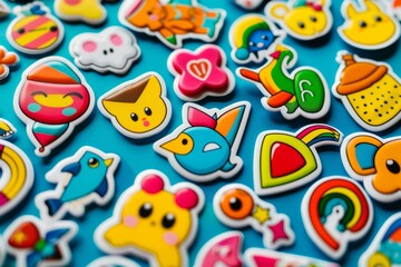 A lively and cheerful arrangement of school mascot stickers, radiating vibrancy and joy.