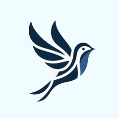 Fototapeta premium AI Generate of Flying Sparrow in Elegant Style with Minimal Geometric Form. Vector, Logo, Symbol. Businesses related to nature, vacational resort, travelling, tourism fashion, etc.