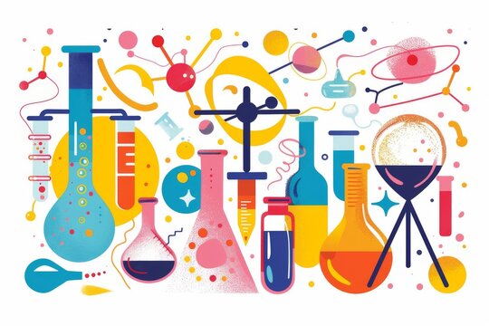 Vibrant and meticulously crafted science fair projects on a clear white background.