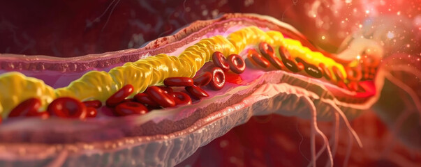Obraz premium Cholesterol blocked arteries