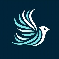 Obraz premium AI Generate of Flying Sparrow in Elegant Style with Minimal Geometric Form. Vector, Logo, Symbol. Businesses related to nature, vacational resort, travelling, tourism fashion, etc.