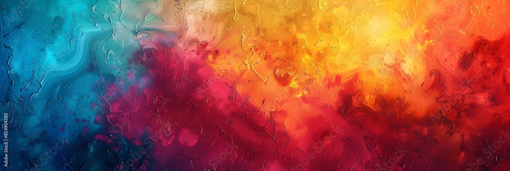 Poster Dynamically Captivating Fusion of Fiery Chromatic Explosion in Abstract Digital Art